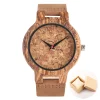 Unique Irregular Pattern Display Wood Watches Quartz Timepiece Men's Genuine Leather Casual Hot Fashion Male Wooden Clock reloj