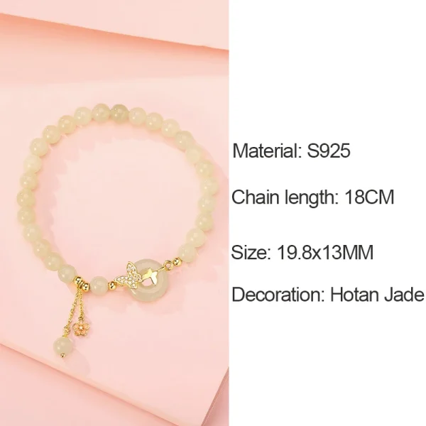 Fashion INS Style Butterfly String Women S925 Sterling Silver Small Peach Blossom Bracelet Small Design Gift Girlfriend Jewelry